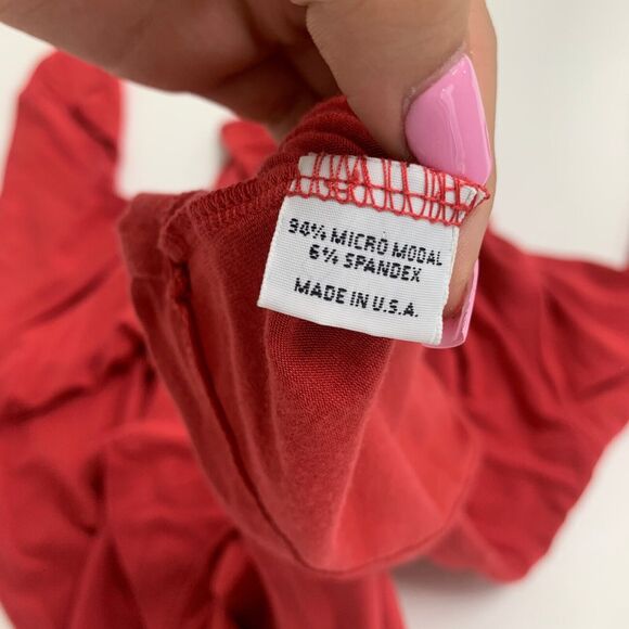 Bryn Walker Tunic Shirt Womens L Large Red Half Sleeve Wide Scoop Neck Stretch - Picture 9 of 11